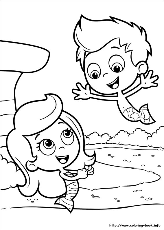 Plansa de colorat cu Bubble Guppies 97 102